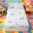 thumbnail image 1 of Erosebridal Kawaii Cartoon Stars Zipper Twin Comforter Sets with Fitted Sheet and 2 Pillowcases,Smiley Cloud Moon Zipper Bedding Set For Girls,Polkadot Reversible,4pcs, 1 of 7