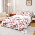 thumbnail image 1 of Erosebridal Kawaii Cat Animal Full Size Sheets, Pink Rose Floral Bed Sheets, 4-Piece, 1 of 5