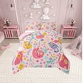 thumbnail image 1 of Erosebridal Kawaii Cat Comforter Sets Twin Size, Flower Plant Comforters & Duvets, Cartoon Kitten Reversible Duvet Insert, Breathable Room Decoration, 2pcs, 1 of 8