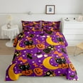 thumbnail image 1 of Erosebridal Kawaii Cat Kitten Bedding Sets Full with Comforter, Gothic Pumpkin Comforter Sets Full Size, Cartoon Halloween Reversible Down Comforter, Ultra Soft Room Decor, 3pcs, 1 of 8