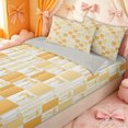 thumbnail image 1 of Erosebridal Kawaii Checker Bow Zipper Queen Comforter Set with Fitted Sheet and 2 Pillowcases for Girls, Yellow Grid Ribbon Zipper Bedding Set, Gray Reversible, 4-Piece, 1 of 7