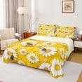 thumbnail image 1 of Erosebridal Kawaii Daisy Blossom Bed Sheets,Yellow Geometric Honeycomb King Sheets For Adults 4pcs, 1 of 6