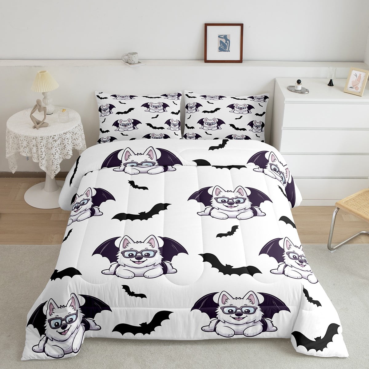 Erosebridal Kawaii Dog Comforter Sets King Size Halloween Bat Down erosebridal-kawaii-dog-comforter-sets-king-size-halloween-bat-down