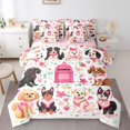 thumbnail image 1 of Erosebridal Kawaii Dogs Bed in a Bag Full size,Pink Flower Bed Set,Animal Decor,Reversible,Super Cozy,7 Pieces, 1 of 5