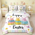thumbnail image 1 of Erosebridal Kawaii Easter Egg Kids 7-Piece Bedding Comforter Set,Colorful Flowers Cute Floral King Bedding Sets For Girls Reversible, 1 of 7