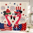 thumbnail image 1 of Erosebridal Kawaii Flamingo Animals Shower Curtain 72Wx72L,Cute Tropical Bathroom Curtain,White Blue, 1 of 5