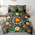 thumbnail image 1 of Erosebridal Happy Caming Bedding Queen Size, Jungle Wood Bed in a Bag Queen size, Adventure Theme Decor, Reversible 7 Pieces, 1 of 5