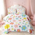 thumbnail image 1 of Erosebridal Kawaii Flower Twin Quilt Set, Groovy Floral Twin Coverlet Set, Polka Dots Reversible, Pastel Mix, 2pcs (1 Bedspread and 1 Pillowcase), 1 of 7
