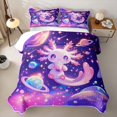 thumbnail image 1 of Erosebridal Kawaii Galaxy Axolotl Twin Quilt Set for Girls, Cosmic Planet Print Twin Coverlet Set, 2pcs, 1 of 7