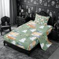 thumbnail image 1 of Erosebridal Kawaii Ghost Twin Sheets 3pcs,Happy Halloween Bedding,Sage Green,1 Flat Sheet, 1 Fitted Sheet and 1 Pillowcase, 1 of 6