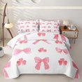 thumbnail image 1 of Erosebridal Kawaii Gradient Bowknot Twin Quilt Set,Watercolor Clover Twin Coverlet Set for Teens Girls, 1 of 7