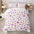 thumbnail image 1 of Erosebridal Kawaii Groovy Floral Twin Quilt Set for Girls, Pastel Blossom Print Twin Coverlet Set, 2 Pieces, 1 of 7