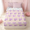 thumbnail image 1 of Erosebridal Kawaii Hearts Zipper Full Size Comforter Sets with Fitted Sheet and 2 Pillowcases, Lovely HeartZipper Bedding Set, Polka Dots Reversible, Lilac Heart, Polka Dots Reversible, 1 of 7