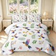 thumbnail image 1 of Erosebridal Kawaii Hummingbird Twin Quilt Set,Cute Tropical Twin Coverlet Set,White Green,2 Pieces,1 Bedspread and 1 Pillowcase, 1 of 7