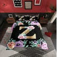 thumbnail image 1 of Erosebridal Kawaii Initial Letter Bedding Sets Twin with Comforter, Monogrammed Z Comforter Sets Twin Size, Vintage Flower Reversible Duvet Insert, Super Cozy Bedroom Decor, 2pcs, 1 of 8