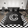 thumbnail image 1 of Erosebridal Kawaii Initial Letter Bedding Twin Size, Monogrammed C Bed in a Bag Twin size, Cool Ribbon Cow Reversible Bed Set, Ultra Soft Bedroom Decoration, 7pcs, 1 of 6