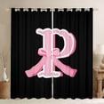 thumbnail image 1 of Erosebridal Kawaii Initial Letter Curtains and Drapes (52x63), Monogrammed P 30%-50% Blackout Curtains for Bedroom, Cute Ribbon Cow Curtains for Living Room, Window Drapes Bedroom Decoration, 1 of 6