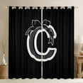 thumbnail image 1 of Erosebridal Kawaii Initial Letter Curtains Pack of 2 (42x63), Monogrammed C 30%-50% Black Out Curtains, Cool Ribbon Cow Curtains for Living Room, Window Curtains Bedroom Decoration, 1 of 6