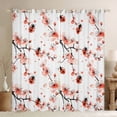 thumbnail image 1 of Erosebridal Kawaii Ladybug Blackout Curtains Set of 2 (52x84 Each) for Kids, Pink Floral Flower Window Curtains, 1 of 6