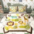 thumbnail image 1 of Erosebridal Kawaii Lion Kids Bedding Comforter Set 7pcs, Jungle Wildlife King Bedding Sets, 1 of 7