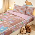 thumbnail image 1 of Erosebridal Kawaii Peach Capybara Zipper Twin Comforter Sets with Fitted Sheet and 2 Pillowcases for Girls, Cute Floral Strawberry Zipper Bedding Set, Pink Reversible, 4-Piece, 1 of 7