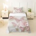 thumbnail image 1 of Erosebridal Kawaii Pink Butterfly Twin Sheet Sets,Romantic Flowers Bedding For Girly 3-Piece, 1 of 6