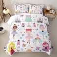 thumbnail image 1 of Erosebridal Kawaii Pink Princess Quilt King for Girls, Fairy Castle Print King Coverlet Set, 3 Pieces, 1 of 7