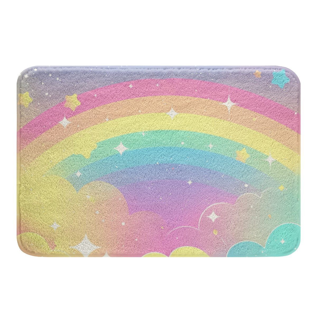 Erosebridal Kawaii Rainbow Bathroom Rugs 16x24,Gradient Ombre Bathroom ...