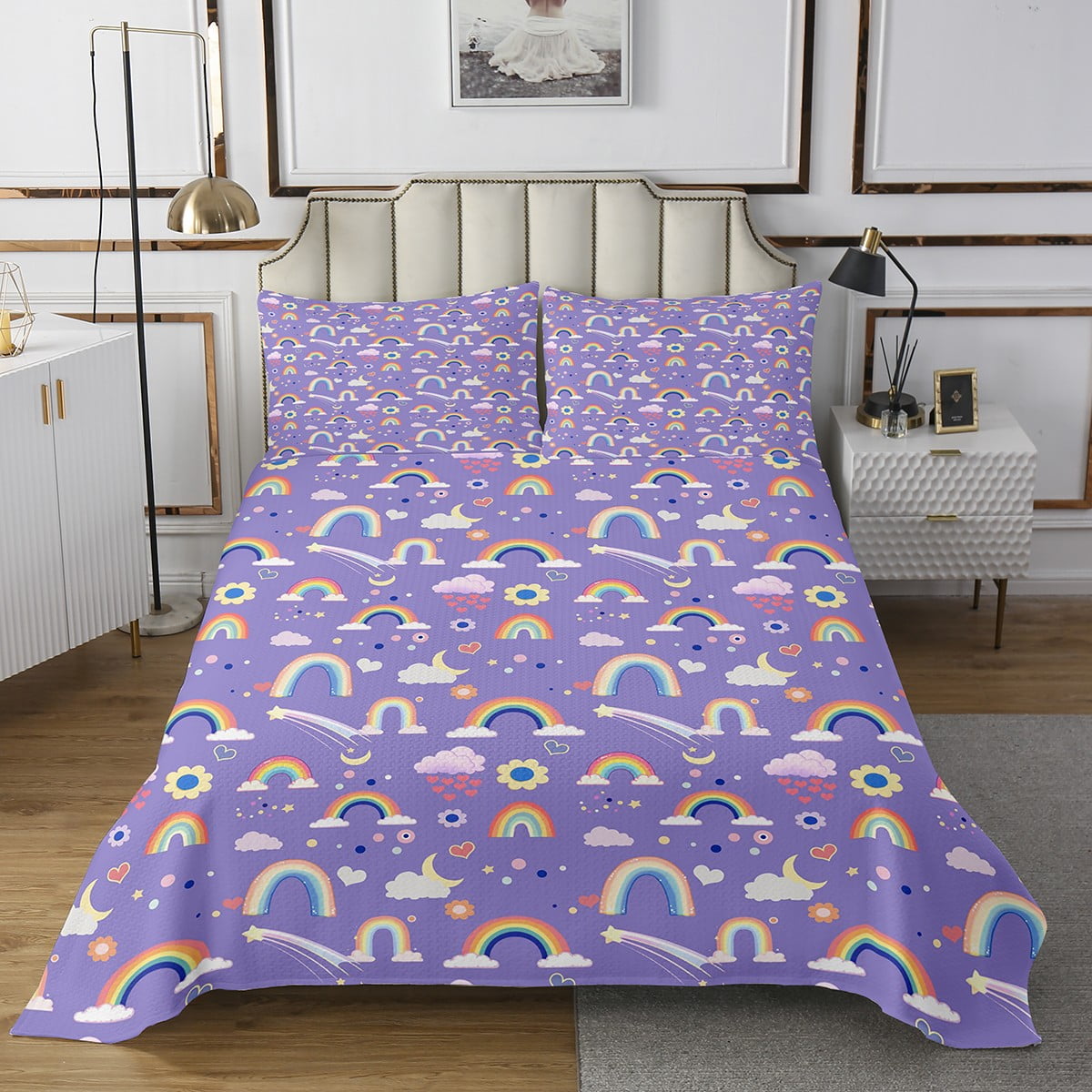 Mango Cute Pattern Print Bed Set Quilt