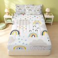 thumbnail image 1 of Erosebridal Kawaii Rainbow Zipper Twin Comforter Sets with Fitted Sheet and 2 Pillowcases, Cartoon Stars Zipper Bedding Set, Polka Dots Reversible, Neutral Pastel, Polka Dots Reversible, 1 of 7