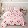 thumbnail image 1 of Erosebridal Kawaii Red Cherry Quilt Full for Girls,Cartoon Floral Bow Knot Full Bedspread Sets Teens, 1 of 7