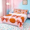 thumbnail image 1 of Erosebridal Kawaii Ribbon Bow Full Size Sheets,Funny Basketball Print Bowknot Bed Sheets For girls Kids 4pcs, 1 of 6
