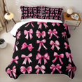 thumbnail image 1 of Erosebridal Kawaii Ribbon Bowknot Kids Twin Quilt Set,Girls Pink Bow-Tie Twin Coverlet Set,2pcs, 1 of 7