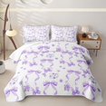 thumbnail image 1 of Erosebridal Kawaii Ribbon Bowknot Twin Quilt Set,Chic Floral Bow Twin Coverlet Set for Teens Girls, 1 of 7