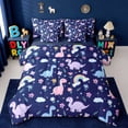 thumbnail image 1 of Erosebridal Kawaii Rinbow Dinosaur 7-Piece Twin Bedding Sets,Cartoon Dino Cute Flowers Blossom Bedding Comforter Set For Girls,Reversible, 1 of 7
