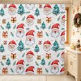 thumbnail image 1 of Erosebridal Kawaii Santa Claus Shower Curtain 72Wx78L,Merry Christmas Bath Curtain,Red Green, 1 of 6