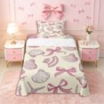 thumbnail image 1 of Erosebridal Kawaii Seashell Bowknot Twin Sheet Sets 3pcs for Kids Girls,Teens Sea Theme Bedding,Super Cozy Room Decor, 1 of 5