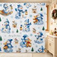 thumbnail image 1 of Erosebridal Kawaii Snowman Bear Shower Curtain 72Wx78L,Merry Christmas Bath Curtain,Blue White, 1 of 6