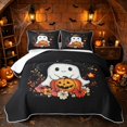 thumbnail image 1 of Erosebridal Kawaii Spooky Animal Quilt King, Happy Halloween King Coverlet Set for Boys Girls, White Orange Red, 3pcs 1 Bedspread and 2 Pillowcases, 1 of 7