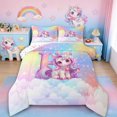 thumbnail image 1 of Erosebridal Kawaii Unicorn Comforter Sets Twin Size, Personalized Letter H Comforters & Duvets, Cute Stars Clouds Bedding Twin Comforter Set, Breathable Room Decorative,2-Piece Reversible, 1 of 6