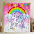 thumbnail image 1 of Erosebridal Kawaii Unicorn Curtains Pack of 2(38x45),Magic Animal Black Out Curtains,Rainbow Stars Triangle Curtains for Living Room For Girls,Microfiber Bedroom Decoration, 1 of 6