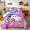 thumbnail image 1 of Erosebridal Kawaii Witch Ghost Twin Quilt Set, Cute Jack O Lantern Twin Coverlet Set for Girls, Pink Black White, 2-Piece 1 Bedspread and 1 Pillowcase, 1 of 7
