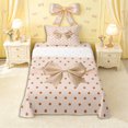 thumbnail image 1 of Erosebridal Khaki Bowtie Twin Sheet Sets 3pcs for Kids Girls,Teens Cartoon Brown Polka Dots Bedding,Microfiber Bedroom Decor, 1 of 5
