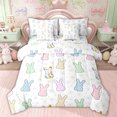 thumbnail image 1 of Erosebridal Kid Plaid Rabbit Print Bedding Comforter Set, Groovy Floral Full Bedding Set, 7 Pieces, 1 of 7