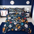 thumbnail image 1 of Erosebridal Kids Ball Games Queen Comforter Set,Sport Theme L Alphabet Bedding Comforter Set For Baseball Boys,Reversible navy blue,3 Pieces, 1 of 7