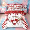 thumbnail image 1 of Erosebridal Kids Ball Games Theme 7pcs Bedding Comforter Set,Red Ices Cream Baseball Print Queen Bedding Sets For Boys,Reversible, 1 of 7