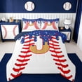 thumbnail image 1 of Erosebridal Kids Baseball Ball Gamer Queen Comforter Set,Watercolor Monogrammed J Bedding Comforter Set For Boys,Reversible navy blue,3-Piece, 1 of 7