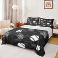thumbnail image 1 of Erosebridal Kids Baseball Full Size Sheets for Boys, Sports Theme Bed Sheets, Black Gray, 1 Flat Sheet, 1 Fitted Sheet and 2 Pillowcases, 1 of 5