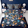 thumbnail image 1 of Erosebridal Kids Baseball Sport Games 7pcs Bedding Comforter Set,Ball Personalized Alphabet D Queen Bedding Sets For Boys,Reversible navy blue, 1 of 7