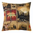 thumbnail image 1 of Erosebridal Bear Throw Pillow Cover 20"x20" 1 Pcs Rustic Cabin Country Pillow Case Cushion Cover Wood Farmhouse Grid Decorative Throw Pillowcase for Sofa Adult Cushion Case, 1 of 6